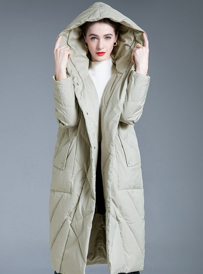 Thickened Profile Loose Plus Size White Duck Down Jacket