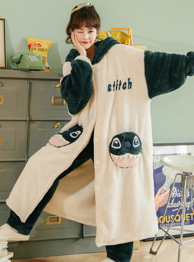 Women's Long Flannel Thick Coral Velvet