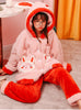 Round Face Rabbit Thickened Flannel Household Clothes Hooded
