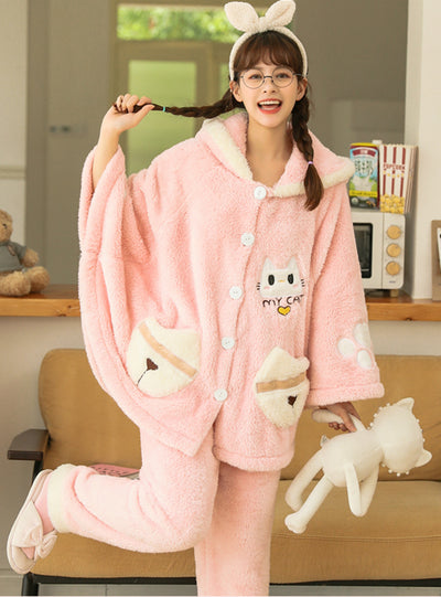 Winter Pajamas Coral Fleece Thickening Velvet Suit