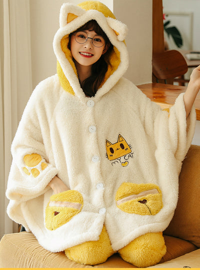 Yellow Jingle Cats Cartoon Animation Sleepwear