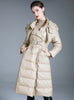 Over-the-knee Long Waist White Duck Down Coat