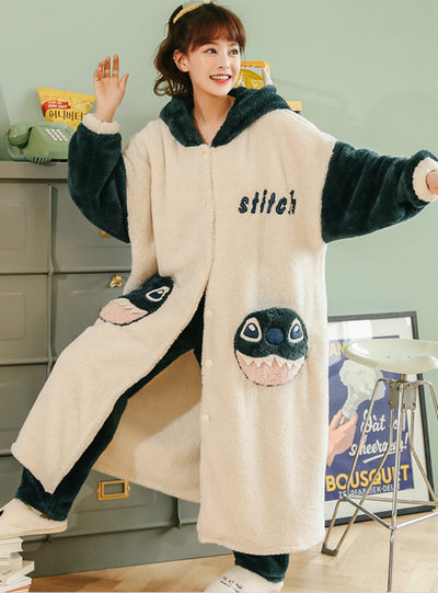 Women's Long Flannel Thick Coral Velvet