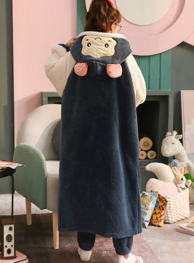 Pajamas Thickening And Velvet Coral Cute Flannel