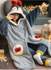 Blue Penguin Coral Velvet Robe Women Sleepwear