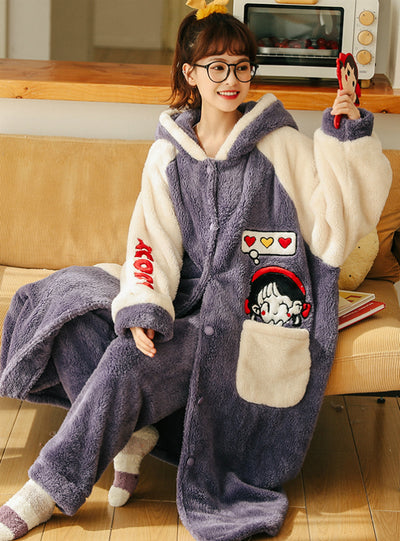 Coral Fleece Thickening And Velvet Sweet Lovely Set