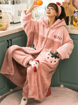 Pink Coral Velvet Pajamas Sweet For Women