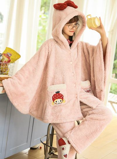Winter Coral Fleece Plus Velvet Padded Cute Suit