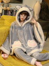 Gray Hamster Cartoon Cute Flannel Korean Version Thickened
