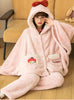 Winter Coral Fleece Plus Velvet Padded Cute Suit