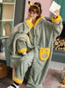 Green Long Sleeping Coral Velvet Pajamas Cute Flannel
