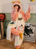 Winter Pink Sweet Lovely Thick Flannel Nightgown Set