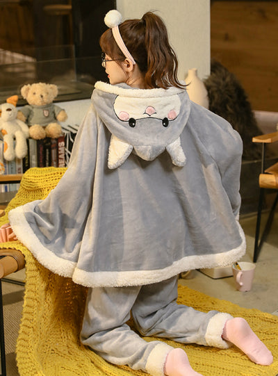 Gray Hamster Cartoon Cute Flannel Korean Version Thickened