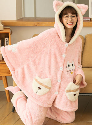 Winter Pajamas Coral Fleece Thickening Velvet Suit