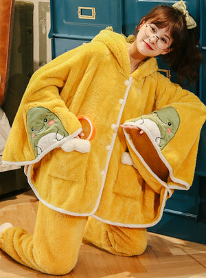 Winter Coral Velvet Pajamas Thickening Velvet Flannel