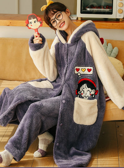 Coral Fleece Thickening And Velvet Sweet Lovely Set