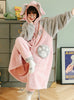 Pink Elephant Winter Flannel Long Nightgown Set