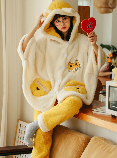 Yellow Jingle Cats Cartoon Animation Sleepwear