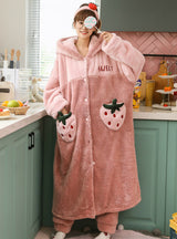 Pink Coral Velvet Pajamas Sweet For Women