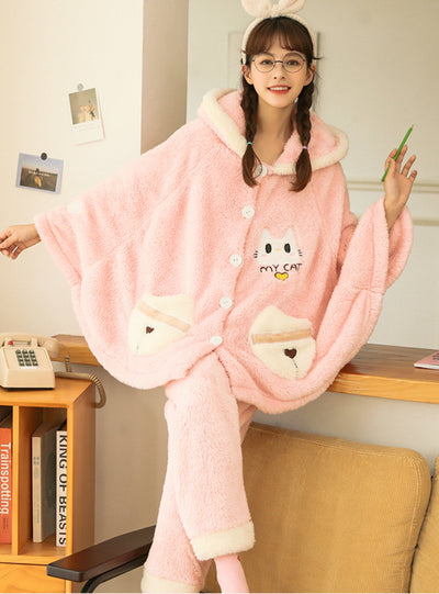 Winter Pajamas Coral Fleece Thickening Velvet Suit