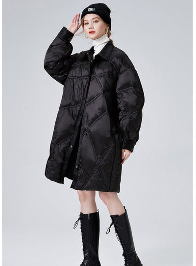 Bright Loose Mid-length Autumn and Winter Coat