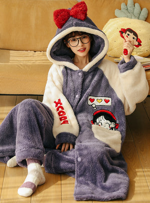 Coral Fleece Thickening And Velvet Sweet Lovely Set