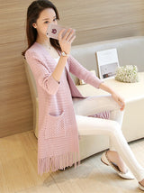 Soft and Comfortable Coat Knitted V-Neck Long Cardigan