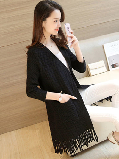 Soft and Comfortable Coat Knitted V-Neck Long Cardigan