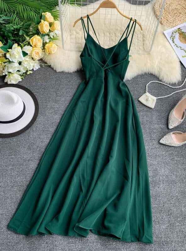 Criss-Cross Open Back Gown with Spaghetti Strap Cabernet Plus Size