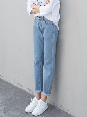 Slim Pencil Pants Vintage High Waist Jeans