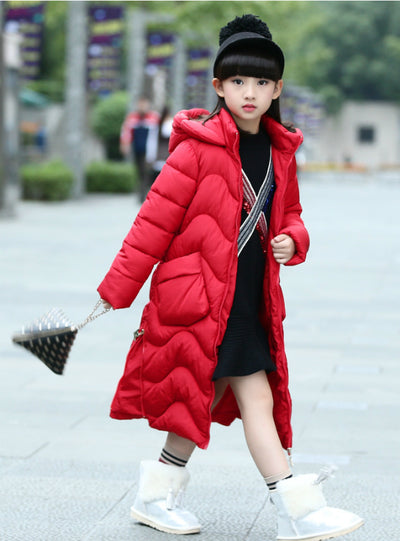 Girls Down Cotton-Padded Jacket Long Style