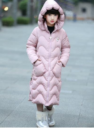 Girls Down Cotton-Padded Jacket Long Style