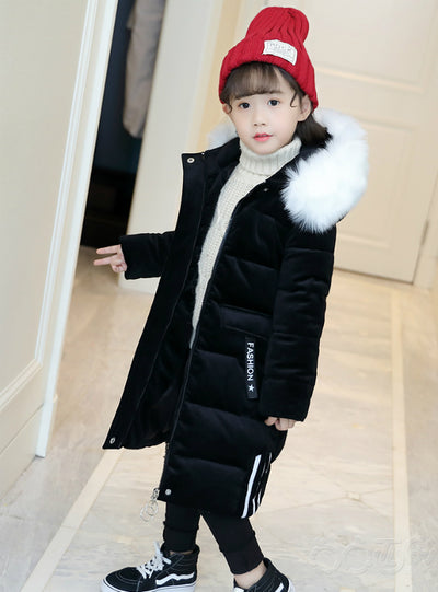 Girl Thickened Velvet Cotton-Padded Jacket 