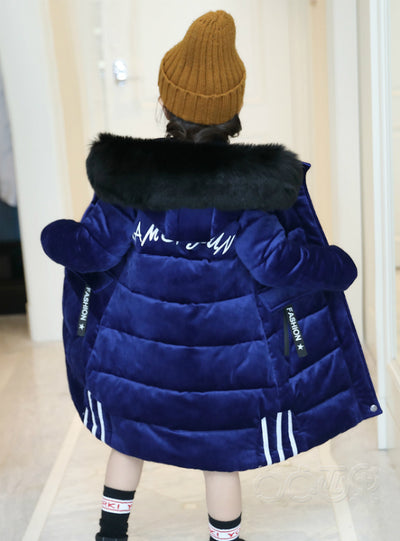 Girl Thickened Velvet Cotton-Padded Jacket 