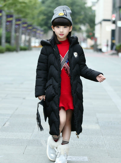 Girls Down Cotton-Padded Jacket Long Style